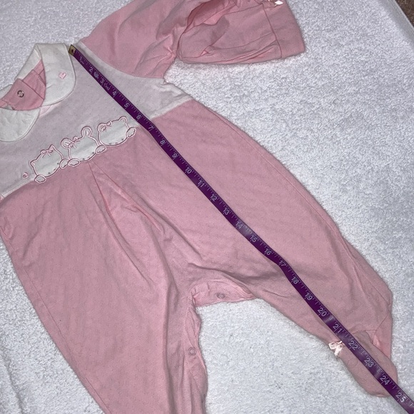 NWT Rumble Tumble 2 pc footed romper and hat girls 6/9m - Picture 3 of 7